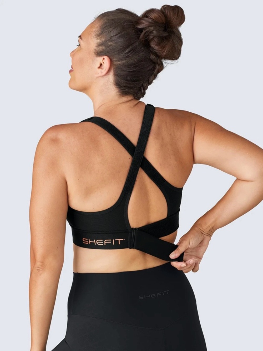 SHEFIT Ultimate Sports Bra Bundle Black & Lavender High Impact Front Zip - Picture 4 of 6